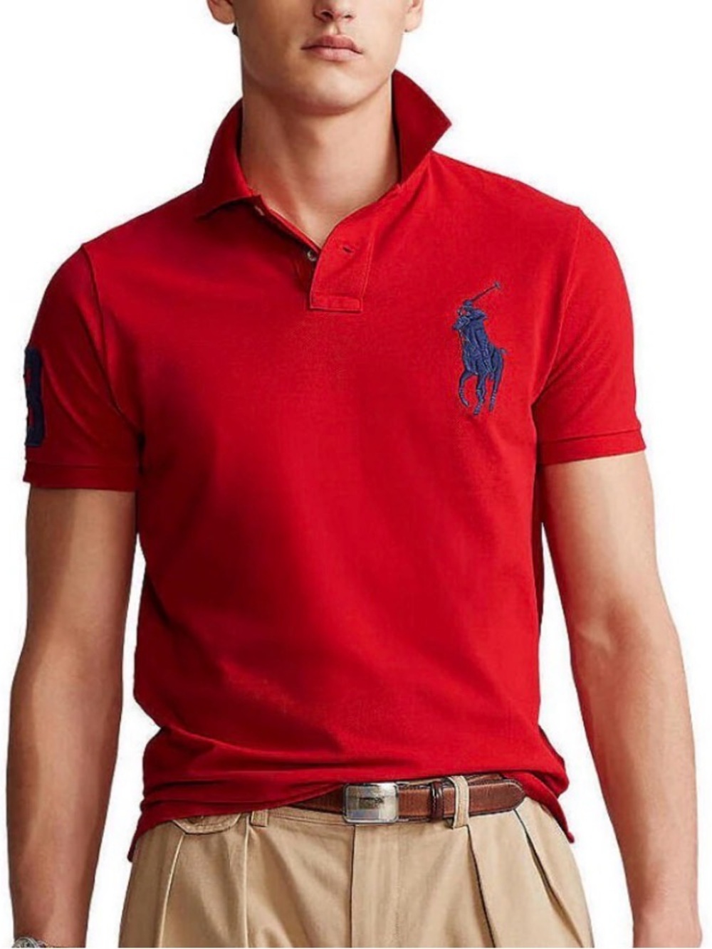 Polo Golf Ralph Lauren Mens L Red Big Pony Polo Shirt Safety Committee Member